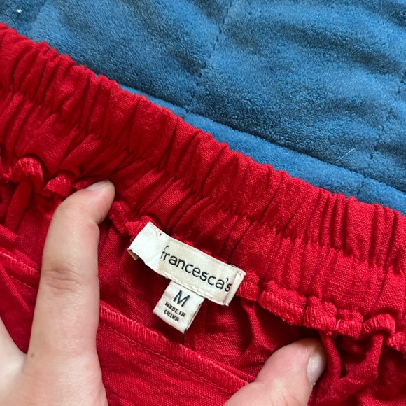 Elegant Red Wide-Leg Pants - Picture 2 of 7